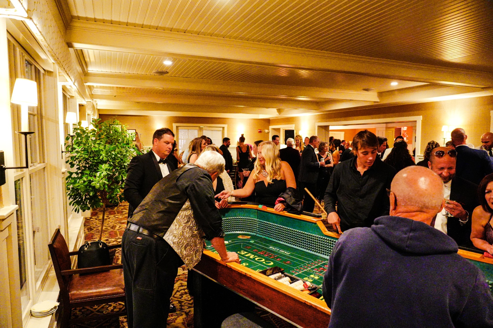 Gala guests play casino games.